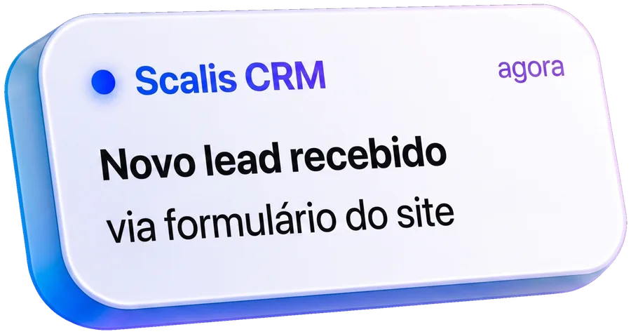 Scalis CRM: novo lead recebido via formulário do site